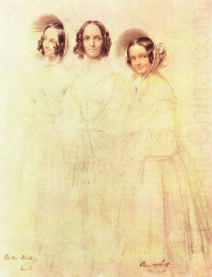 Franz Kruger Portrat der Frau Crelinger mit ihren Tochtern Bertha und Clara china oil painting image